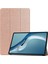 Huawei Matepad Pro 12.6 2021 Tablet Kılıfı Için Hafif Üç Katlı Stand Pc Sert Arka Kapak Kapak Tam Vücut Sağlam Darbeye Dayanıklı Kapak(Renk: Gül Altın) (Yurt Dışından) 1