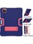 iPad Pro 11 2020 Için, Hibrit Ağır Hizmet Üç Katmanlı Tam Gövde Darbeye Dayanıklı Sağlam Kılıf ve iPad Pro 11 2020 11 Inç Için Standlı (Lacivert + Gül Kırmızısı) (Yurt Dışından) 3