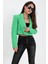 Çift Peto Cepli Kısa Crop Blazer Ceket - Yeşil 3