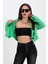 Çift Peto Cepli Kısa Crop Blazer Ceket - Yeşil 4