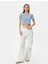 Crop Tişört Slim Fit Ribanalı Kısa Kollu Bisiklet Yaka 2