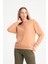COOLHILL Açık Kahverengi Bisiklet Yaka Kadın Sweatshirt 2