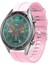 Huawei Watch Gt 4 (46MM) Için Içi Desenli Silikon Kordon-23 Pembe 1