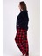 Kadın Uzun Kol Büyük Beden Welsoft Lacivert Pijama Takımı 3C0T4N0O83 3