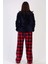 Kadın Uzun Kol Büyük Beden Welsoft Lacivert Pijama Takımı 3C0T4N0O83 4