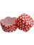 Cupcake Kalıbı Pet Kapsül Kırmızıya Beyaz Kalp Desenli Dalgalı Kek Kalıbı 65X38 mm - 100'LÜ 3.8 cm 1