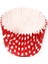 Kek Kalıbı Pet Kapsül 52*45 mm Kağıt Cupcake Kağıdı - 100'LÜ Puantiyeli Kırmızı 2