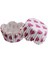 Cupcake Kalıbı Pet Kapsül Dalgalı Kek Kalıbı 65X38 mm - 100'LÜ Beyaza Fuşya Kalpli 3.8 cm 2