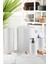 5 Parça Lüx Banyo Seti - Dekoratif Yuvarlak Pratik Kapak Çöp Kovası Diş Fırçalık Sabunluk Fırça Seti 1