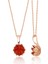 Lotus Çiçeği Garnet Kırmızı Taşlı Kadınkolyesi 1