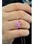 925 Ayar Gümüş Pembe Doğal Opal Taşlı Lotus Kolye 1