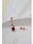 925 Ayar Gümüş Kaplama Kırmızı Gül Model Çivili Kadın Küpe 1