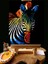 N1230 - Numaralı Boyama Seti - 40X50CM Kasnağa Gerili Ürün - Renkli Zebra 1