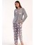 Kadın Uzun Kol Welsoft Gri Pijama Takımı C3T0N4O069 1