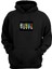Unisex Çizgifilm Karekterleri Baskılı Siyah Normal Kalıp Şardonlu Kalın Sweatshirt 1