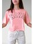 Kadın Pembe Baskılı Salaş Crop T-shirt 1