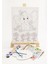 Çiçekli Fil Çocuk Ressam Seti - 30 x 40 cm Önçizimli Tuval, 2 Adet Fırça, Palet, Boyalar ve Şövale 1