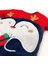 Yılbaşı Temalı Şapkalı Alttan Çıtçıtlı Penguen Nakışlı ve Welsoft Detaylı Unisex Kadife Tulum 2
