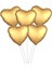 Gold Kalp Balon - Kalp Folyo Balon - 15" (38 cm ) 5'Li Kalp Balon 1