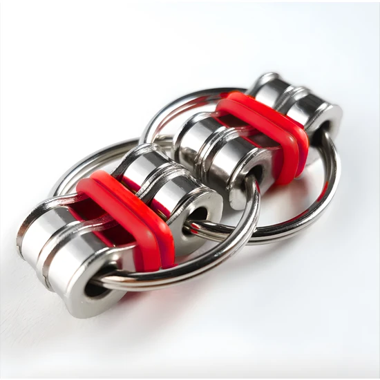 Zamazingo Anti-Stres Zinciri Gümüş-Kırmızı / Fidget Toy / Flippy Chain