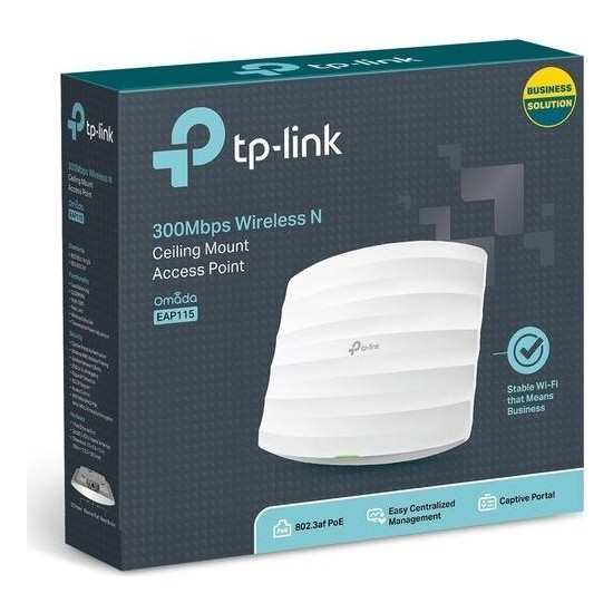 TP-Link EAP115 1 Port 10/100 2.4ghz 300MBPS 2X4DBI Anten Tavan Tipi Access Poınt