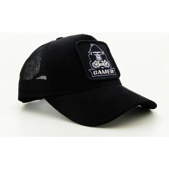 City Goat Trucker (Nakışlı) Gamer Monkey Logolu Unisex Siyah Şapka (Cap)