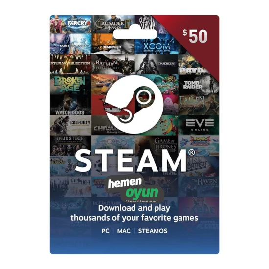 Steam Gift Card 50 Usd Dolar Cüzdan Kodu
