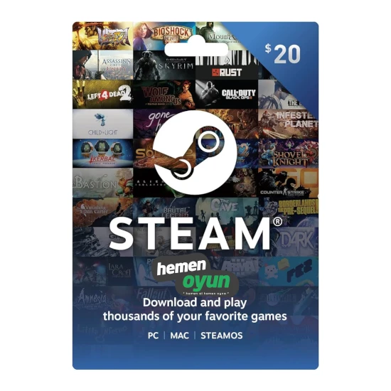 Steam Gift Card 20 Usd Dolar Cüzdan Kodu