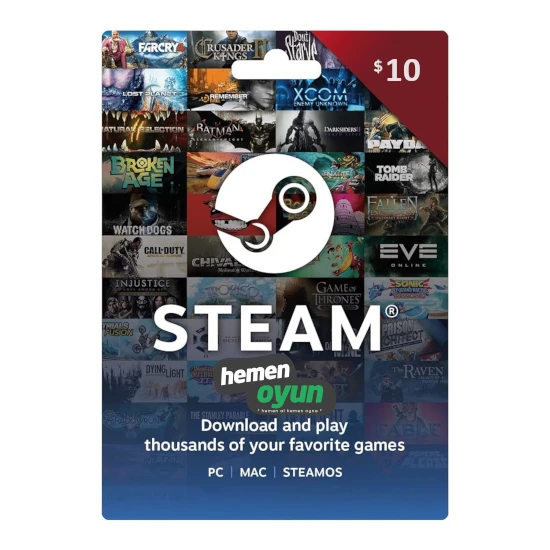 Steam Gift Card 10 Usd Dolar Cüzdan Kodu