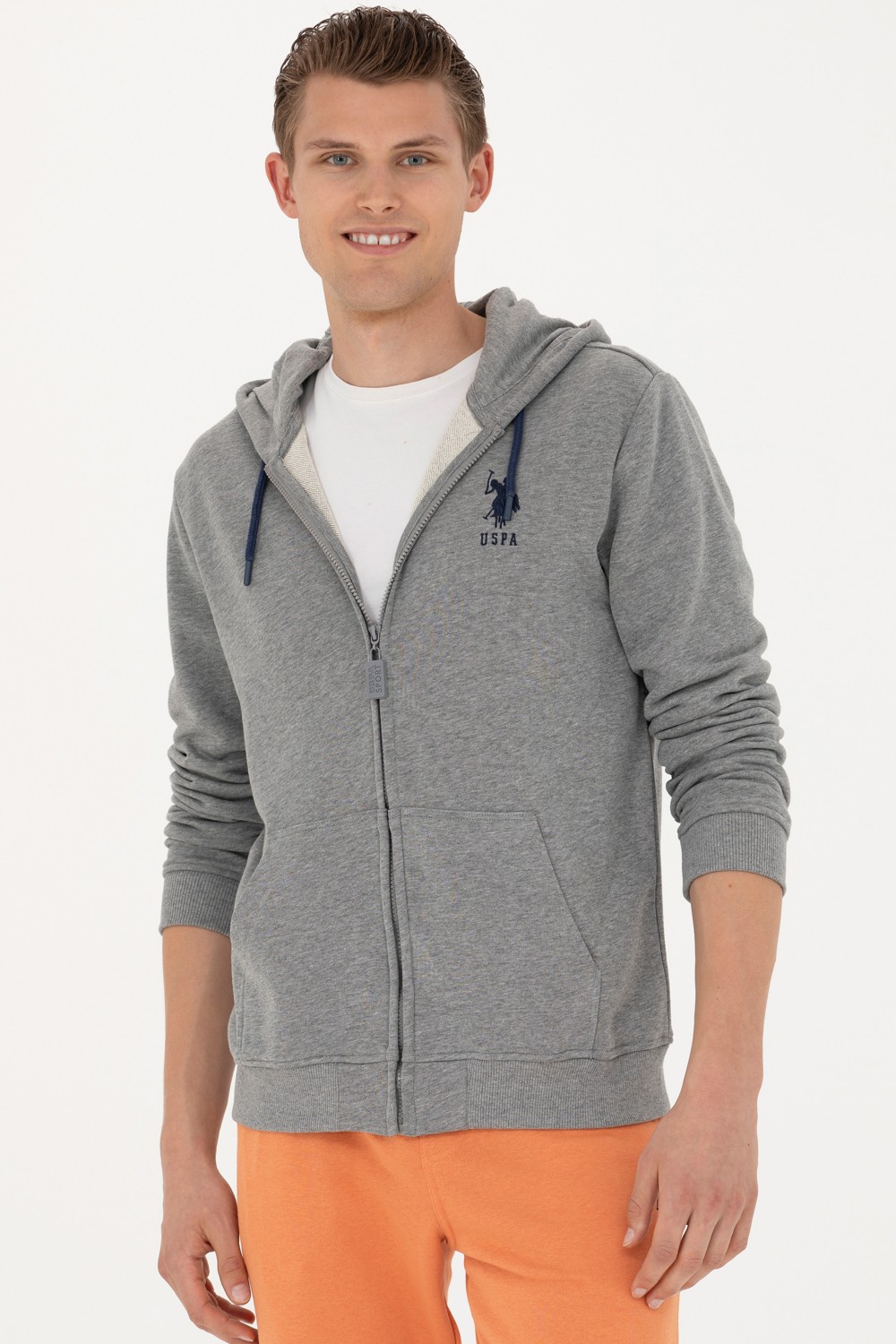 U.S. Polo Assn. Erkek Gri Melanj Örme Hırka 50269401-VR086 görsel 3