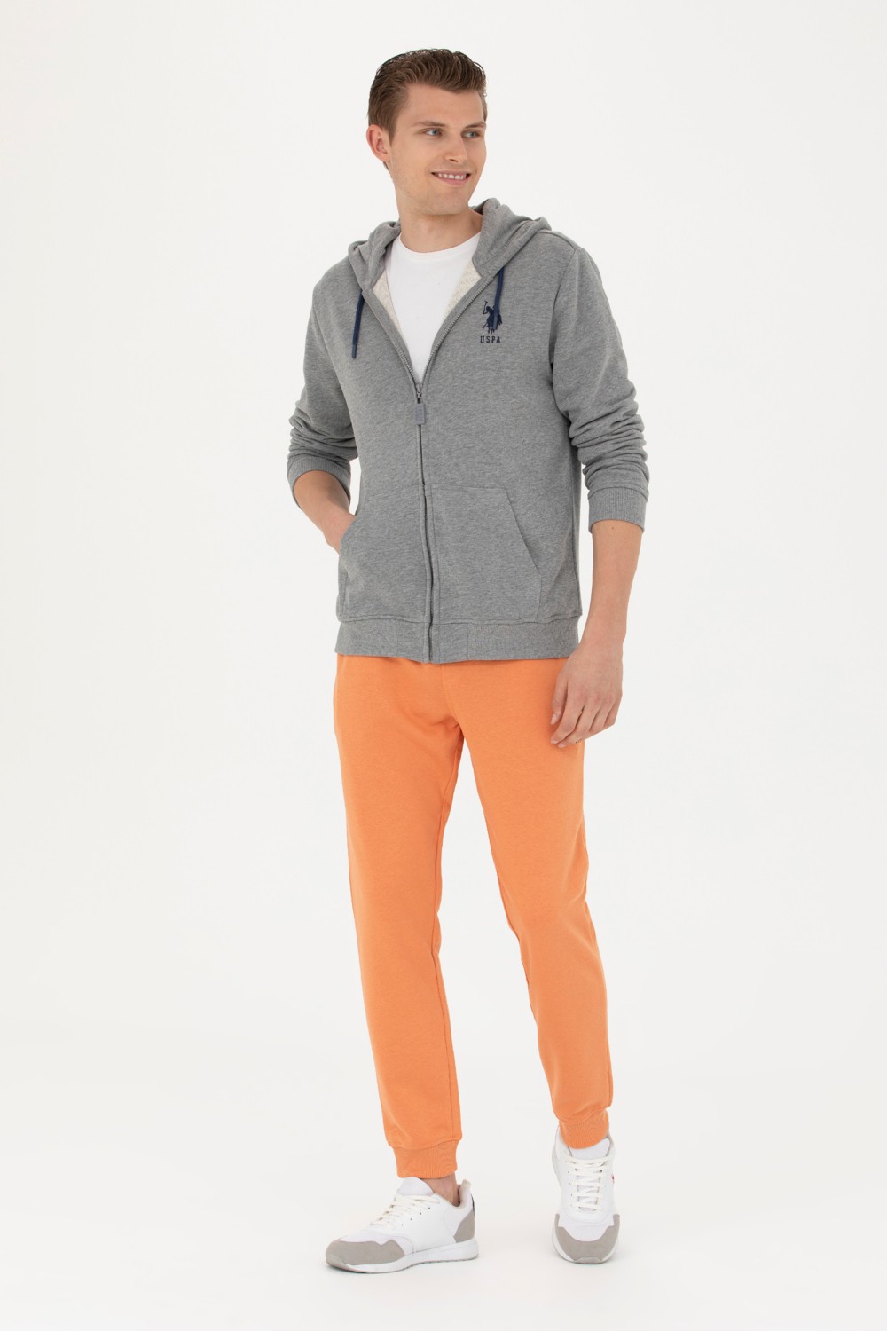 U.S. Polo Assn. Erkek Gri Melanj Örme Hırka 50269401-VR086 görsel 4