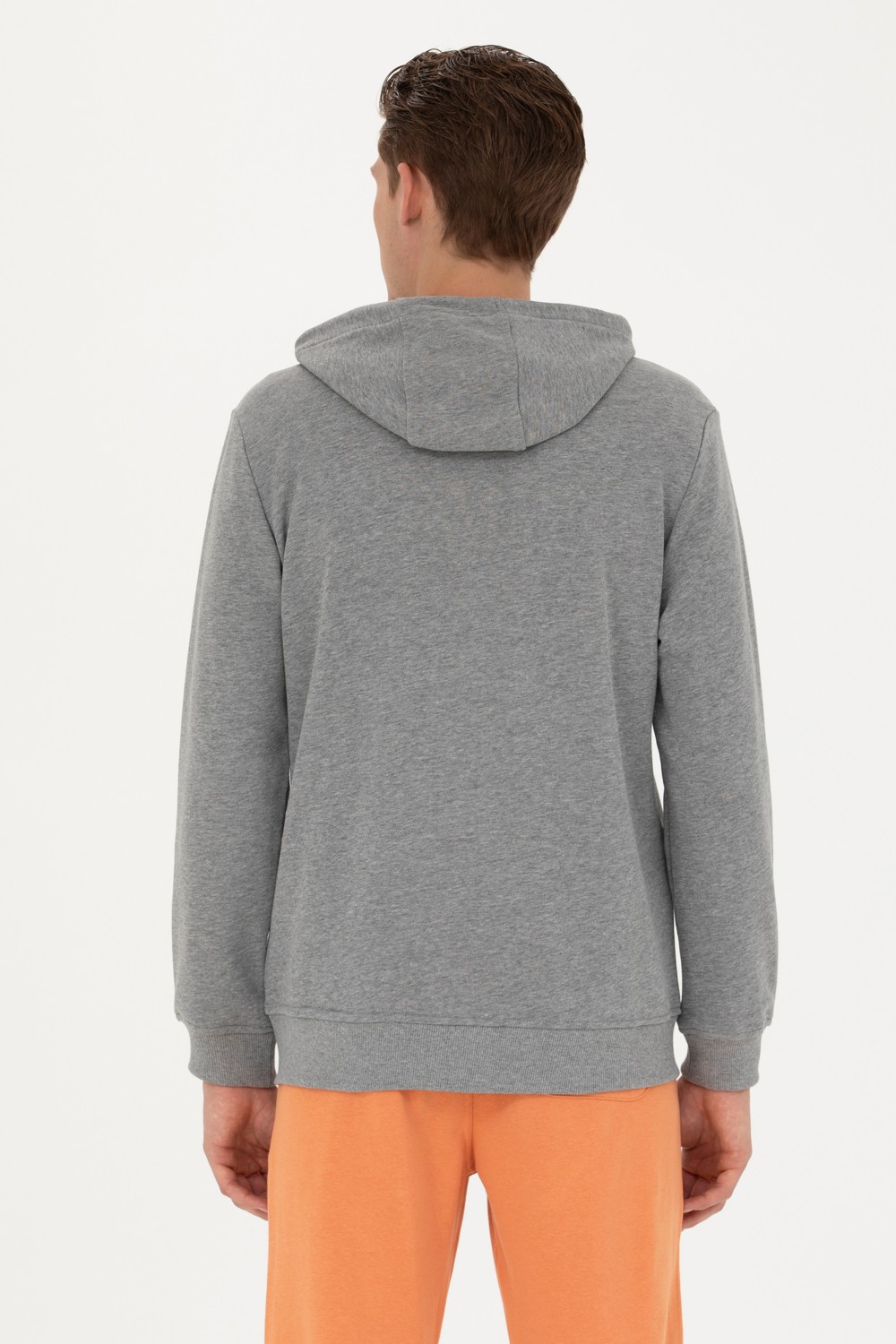 U.S. Polo Assn. Erkek Gri Melanj Örme Hırka 50269401-VR086 görsel 5