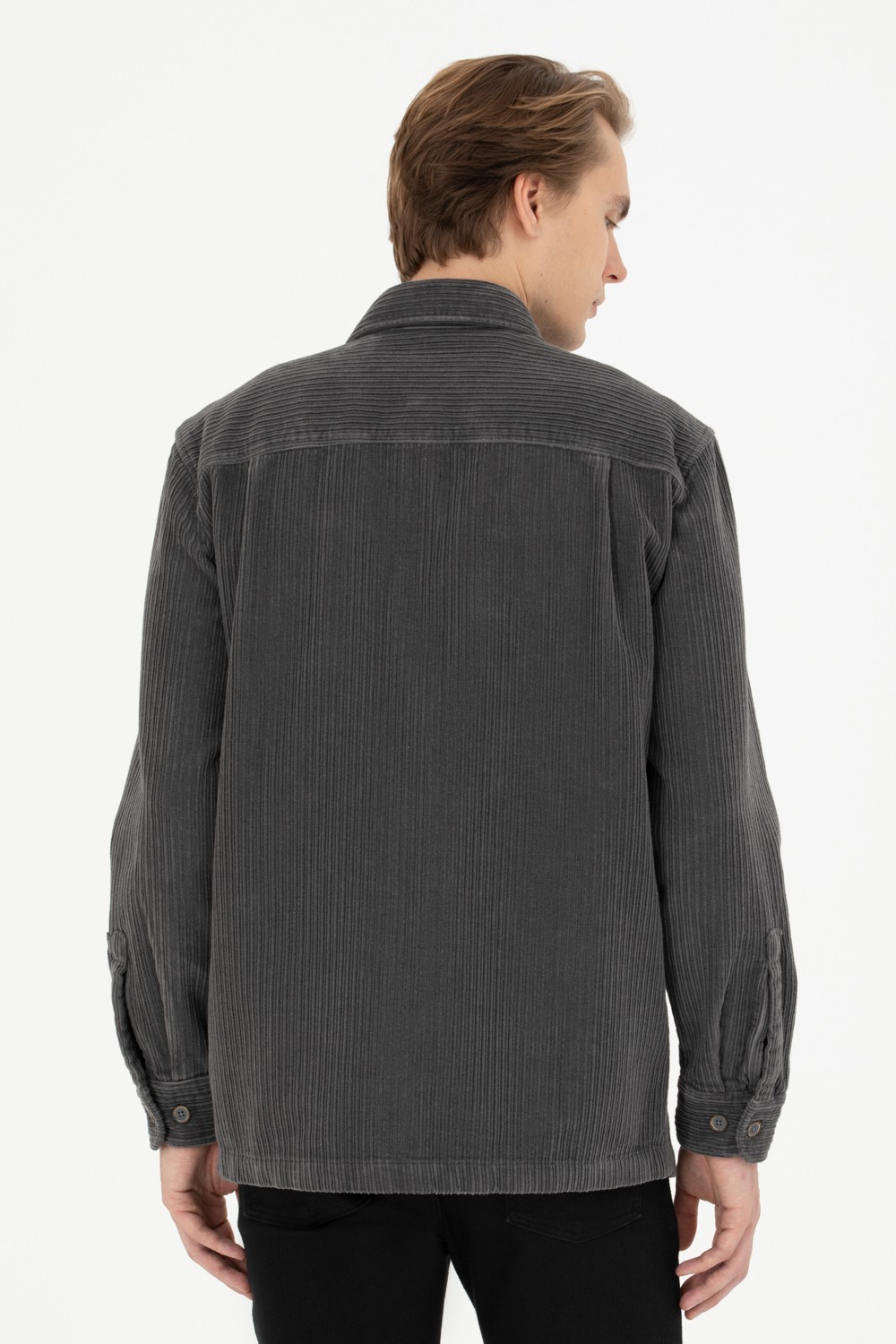 U.S. Polo Assn. Erkek Antrasit Gömlek Desenli 50272723-VR006 görsel 5