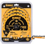 Dewalt 3 Parça Daire Testre Bıçağı 190MM DT10399