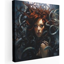Painted Anarchy Medusa Gerçekçi Kanvas Tablo - Medusa, Duvar Tablosu, Yağlıboya Tablo, Ev Dekorasyonu, 30X30