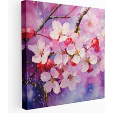 Painted Anarchy Asya Duvar Sanatı - Canlı Suluboya Resim - Kiraz Çiçekleri, Kanvas Tablo - Asya, Kanvas, Canlı Suluboya Resim, Ev Dekorasyonu, 30X30