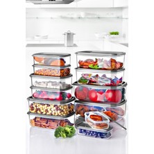 Tugomer 12'li Dikdörtgen Sweet Şeffaf Saklama Kabı Seti Erzak Kabı 300 -500-800-1200-1900-2900 ml