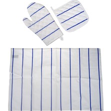 Bambum Sole  3'Lü Mutfak Seti Mavi Çizgili