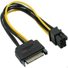 Galaxxy 15-Pin Sata Erkek - 8-Pin (6+2) Pci-E Güç Kablosu 15CM Sata Kablosu (Yurt Dışından)