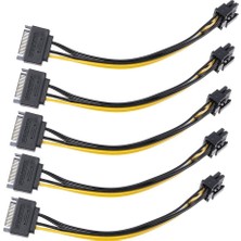 Galaxxy 15-Pin Sata Erkek - 8-Pin (6+2) Pci-E Güç Kablosu 15CM Sata Kablosu (Yurt Dışından)