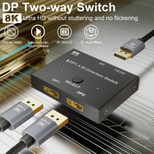 Galaxxy Displayport Switch Ultra Hd 8k Çift Yönlü Dp 1.4 Değiştirici (Yurt Dışından)