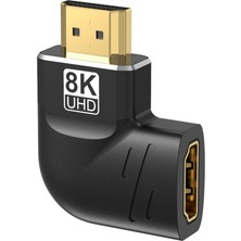 Galaxxy 8k HDMI Uyumlu Adaptör Ayırıcı Erkek - Dişi 270 Derece (Yurt Dışından)