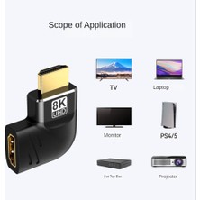 Galaxxy 8k HDMI Uyumlu Adaptör Ayırıcı Erkek - Dişi 270 Derece (Yurt Dışından)