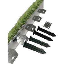 Lux Garden Esnek Kıvrılabilir Metal Galvaniz Çim Ayırıcı 4 M 2 x 2 M Çim Sınırlayıcı Ayıracı Çim Ayracı Çim Ayırıcı