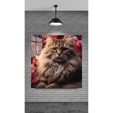 Meta Cam Küçük Dostlarımızdan Kedi Temperli Cam Üzerine Tablosu