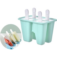 Lnshop Ice Lolly Kullanılabilir Çıkarılabilir Ice Lolly Maker 4 Hücreli Yeşil (Yurt Dışından)