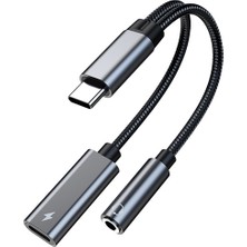 Decisive In 1 USB C - 3.5mm Kulaklık Jakı Adaptörü Tip C S20 10 Plus S21 Pro Için Şarj Ses Aux Adaptörü (Yurt Dışından)