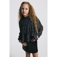 Babokah Çiçekli Frfırlı Tül Uzun Kol Üst