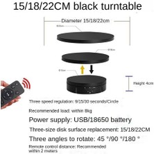 Decisive Hız Elektrikli Dönen Görüntüleyici 360° Döner Tabla USB Şarj Ekran Standı Video Prop Takı Ayakkabı Siyah (Yurt Dışından)