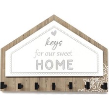 CajuArt Gri Kahverengi Üçgen Keys For Home Askı Anahtarlık Dekor